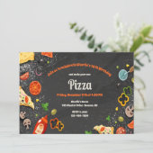 Maak Je Eigen Pizza Feest Uitnodiging (Staand voorkant)