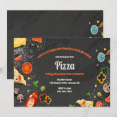 Maak Je Eigen Pizza Feest Uitnodiging (Voorkant / Achterkant)