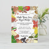 Maak je eigen Pizza Party Pizzeria Toppings Food Kaart (Staand voorkant)