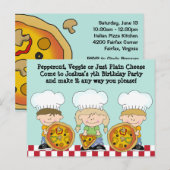 Maak je eigen pizza verjaardagsfeestje uitnodigen uitnodiging briefkaart (Voorkant / Achterkant)