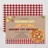 Maak je eigen pizzafeestje kaart (Voorkant / Achterkant)