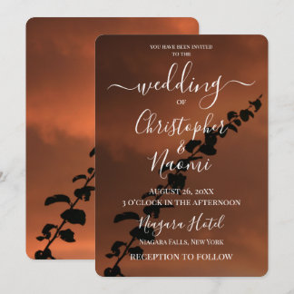 Maak Je Eigen Planten Silhouet Oranje Lucht Kaart