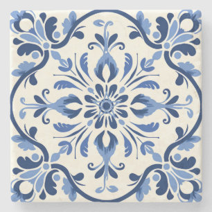 Maak Je Eigen Poederblauwe Talavera Bloem Stenen Onderzetter