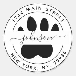 Maak Je Eigen Poot Moderne Ronde Retouradres Sticker