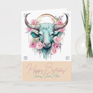 Maak je eigen prachtige Stier Zodiac teken Feestdagen Kaart