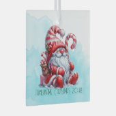 Maak Je Eigen Pretlige Pepermunt Kerst Dwerg Glas Ornament (Voorkant Rechts)