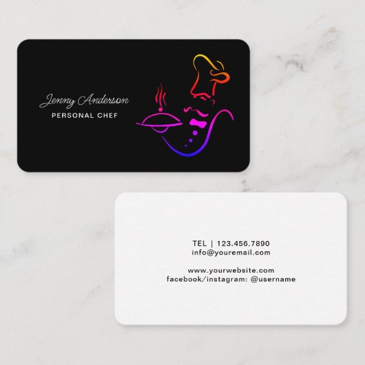 Maak je eigen professionele chef restaurant kok visitekaartje (Voorkant / Achterkant)