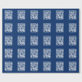 Maak je eigen QR-code | Blauw Cadeaupapier (Vlak)