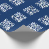 Maak je eigen QR-code | Blauw Cadeaupapier (Hoek)