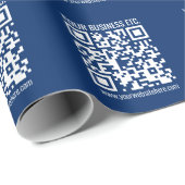 Maak je eigen QR-code | Blauw Cadeaupapier (Rol Hoek)