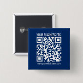 Maak je eigen QR-code | Blauw Vierkante Button 5,1 Cm (Voorkant /achterkant)