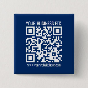 Maak je eigen QR-code Blauw Vierkante Button 5,1 Cm