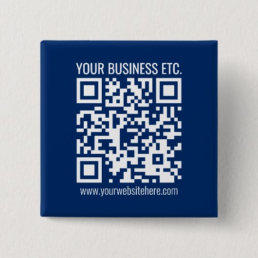 Maak je eigen QR-code | Blauw Vierkante Button 5,1 Cm (Voorkant)