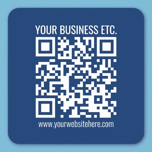 Maak Je Eigen QR Code | Blauw Vierkante Sticker