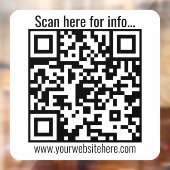 Maak je eigen QR-code & Info | Wit & Zwart Raamsticker (Vel 2)