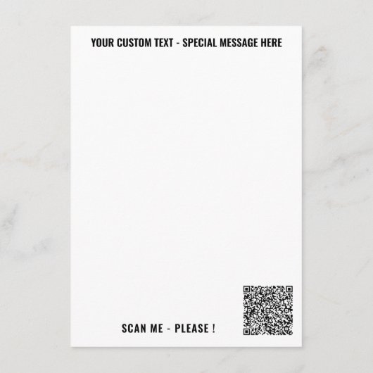 Maak je eigen QR-code menu voorbeeld aangepaste te (Achterkant)