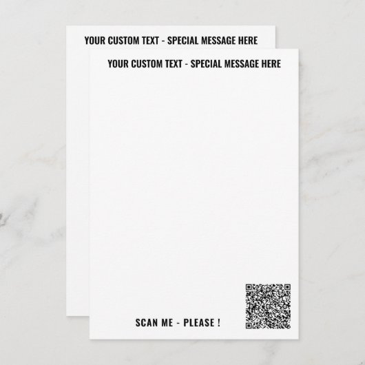 Maak je eigen QR-code menu voorbeeld aangepaste te (Voorkant / Achterkant)