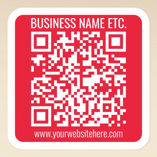 Maak je eigen QR-code met rand | Rood en Wit Vierkante Sticker