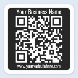 Maak je eigen QR-code met rand | Zwart en wit Vierkante Sticker