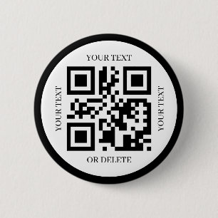 Maak Je Eigen Qr Code Modern Eenvoudig Elegant Ronde Button 5,7 Cm