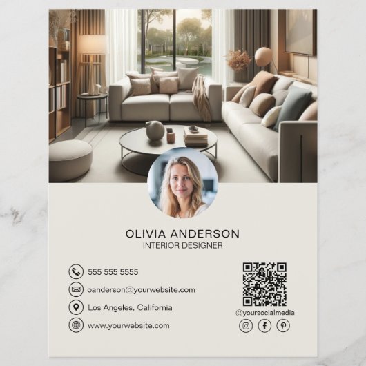Maak Je Eigen QR-Code Social Media Zakelijk Flyer (Voorkant)