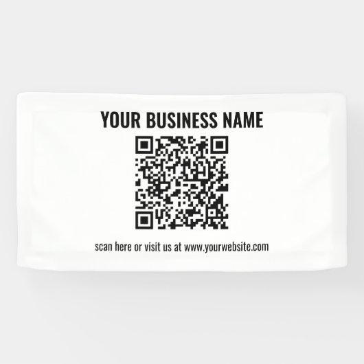 Maak je eigen QR-code | Transparant Spandoek (Horizontaal)