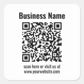 Maak je eigen QR-code | Transparant Vierkante Sticker (Voorkant)