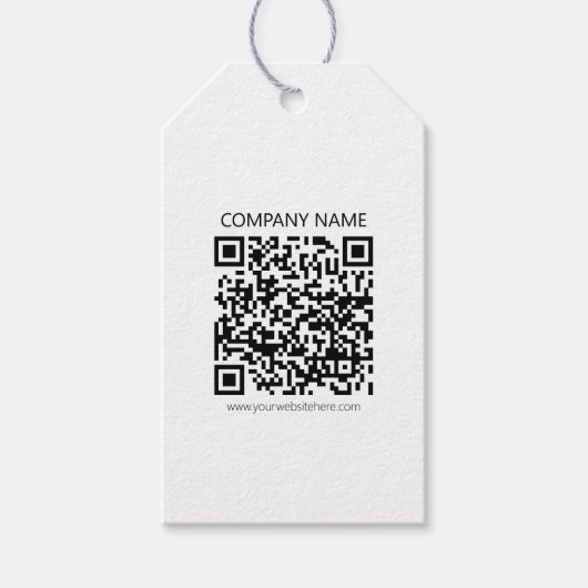 Maak je eigen QR-code | Zwart en Wit Cadeaulabel (Voorkant)
