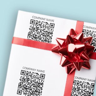 Maak je eigen QR-code   Zwart en Wit Cadeaupapier