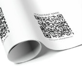 Maak je eigen QR-code | Zwart en Wit Cadeaupapier (Rol Hoek)