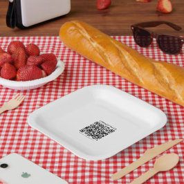 Maak je eigen QR-code | Zwart en Wit Papieren Bordje