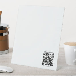 Maak je eigen QR-code | Zwart en Wit Reclamebord Met Voetstuk
