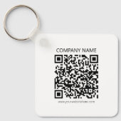 Maak je eigen QR-code | Zwart en Wit Sleutelhanger (Voorkant)