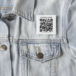Maak je eigen QR-code | Zwart en Wit Vierkante Button 5,1 Cm