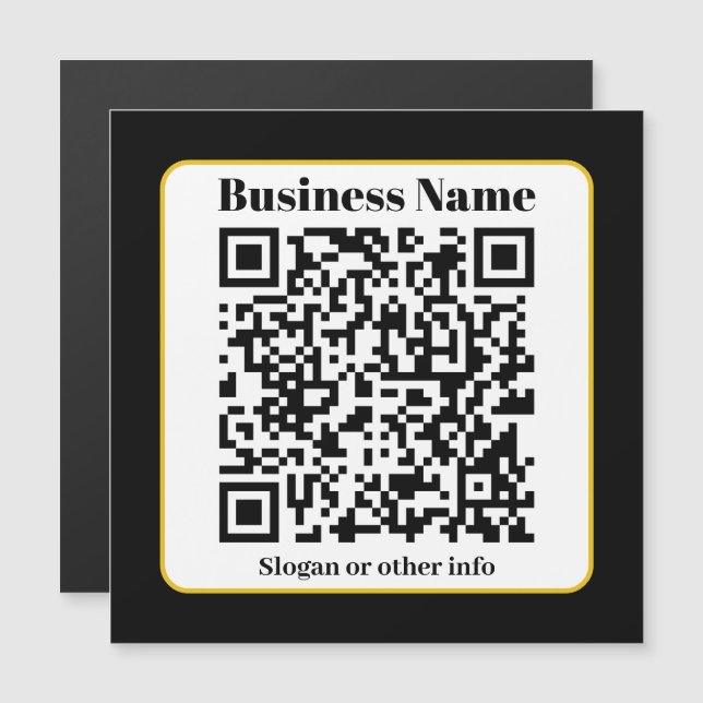 Maak je eigen QR-code | Zwarte Witte Gouden Rand (Voorkant / Achterkant)
