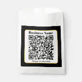 Maak je eigen QR-code | Zwarte Witte Gouden Rand Bedankzakje (Voorkant)