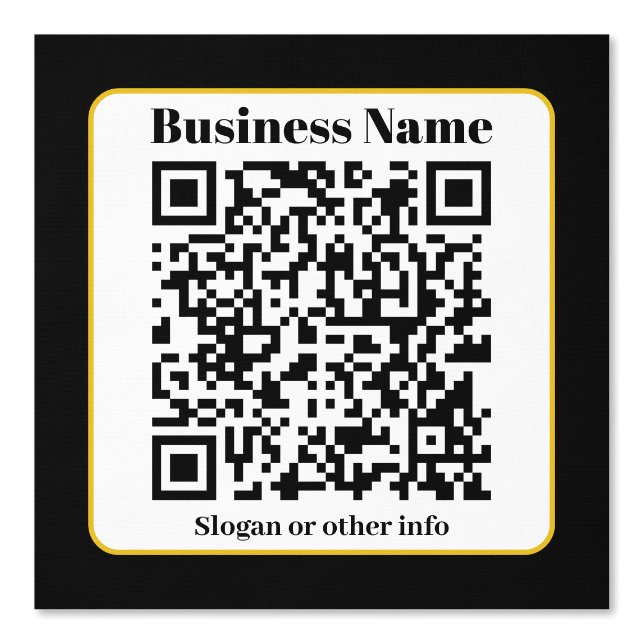 Maak je eigen QR-code | Zwarte Witte Gouden Rand Behang (Voorkant)