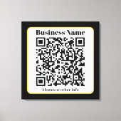 Maak je eigen QR-code | Zwarte Witte Gouden Rand Canvas Afdruk (Voorkant)