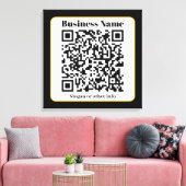 Maak je eigen QR-code | Zwarte Witte Gouden Rand Canvas Afdruk (Insitu (Woonkamer))