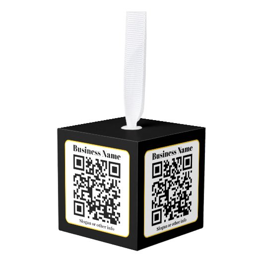 Maak je eigen QR-code | Zwarte Witte Gouden Rand Decoratie (Voorkant hoekig)