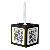 Maak je eigen QR-code | Zwarte Witte Gouden Rand Decoratie (Achter hoekig)