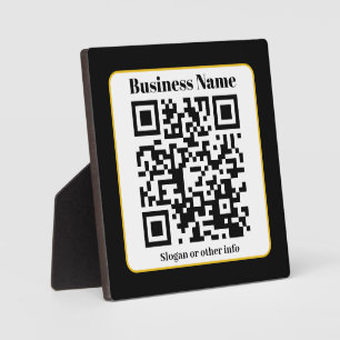 Maak je eigen QR-code Zwarte Witte Gouden Rand Fotoplaat