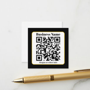 Maak je eigen QR-code Zwarte Witte Gouden Rand Informatiekaartje