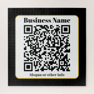 Maak je eigen QR-code Zwarte Witte Gouden Rand Legpuzzel