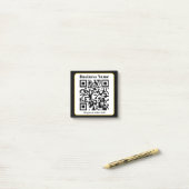 Maak je eigen QR-code | Zwarte Witte Gouden Rand Post-it® Notes (Op bureau)