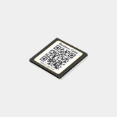 Maak je eigen QR-code | Zwarte Witte Gouden Rand Post-it® Notes (Schuin)
