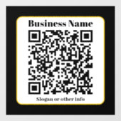 Maak je eigen QR-code | Zwarte Witte Gouden Rand Raamsticker (Vel)