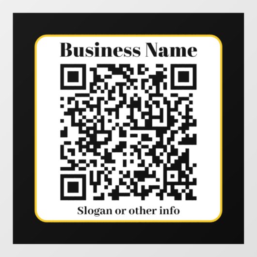 Maak je eigen QR-code | Zwarte Witte Gouden Rand Raamsticker (Vel)