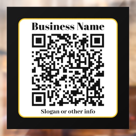 Maak je eigen QR-code | Zwarte Witte Gouden Rand Raamsticker (Vel 2)