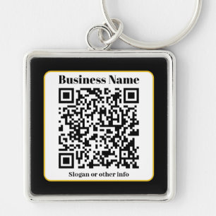 Maak je eigen QR-code Zwarte Witte Gouden Rand Sleutelhanger